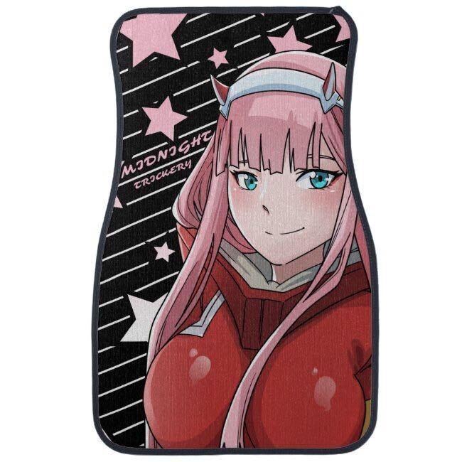 Zero Two Anime Car Mats with vibrant, anime-inspired design.