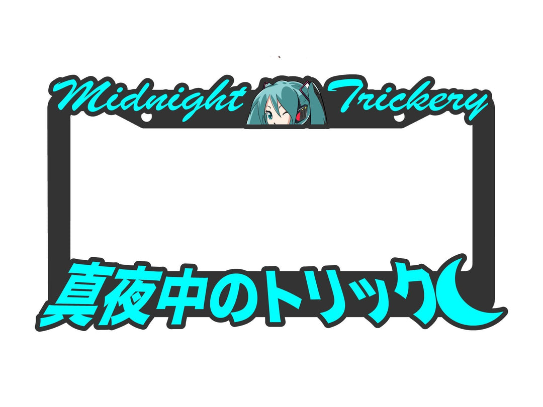 (Pre-order) Reflective Miku x Midnight Trickery License Plate | Midnight Trickery