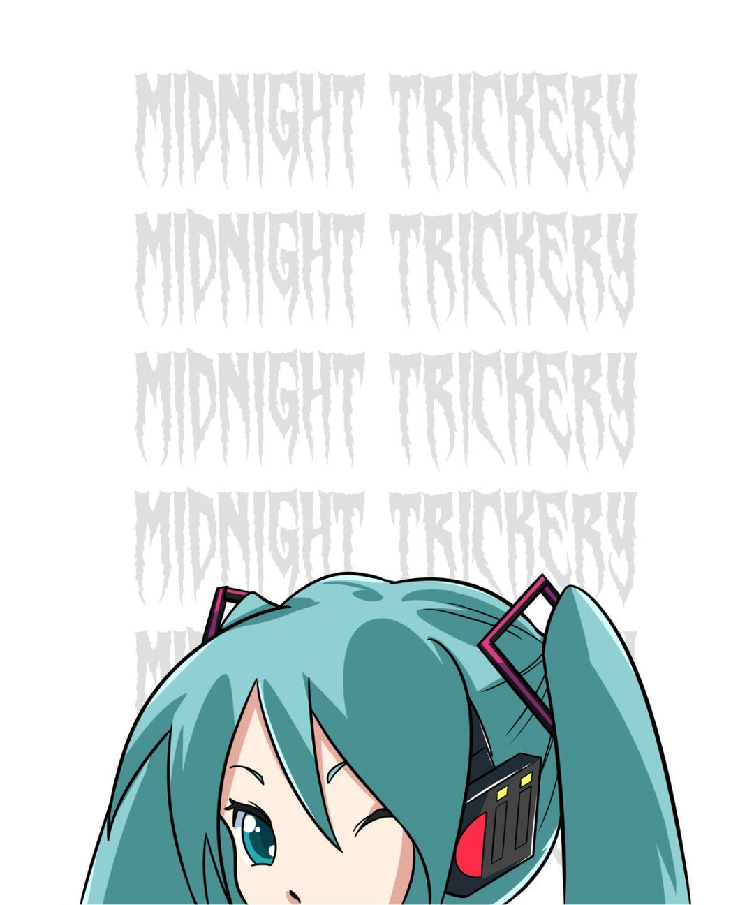 Miku Peeking Sticker | Vocaloid | Midnight Trickery