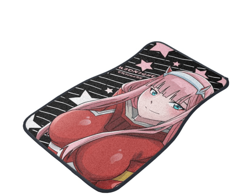 Zero Two Anime Car Mats with vibrant, anime-inspired design.